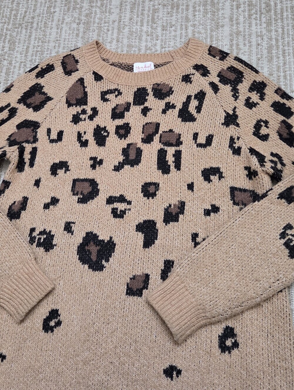 Isabel Maternity by Ingrid & Isabel Leopard Crewneck Sweater - Tan, Black, Brown